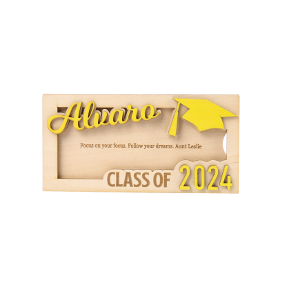 Class of 2024 Personalised Graduation Cash Clip Custom Name & Text Cash Box Creative Gifts for Her/Him-Jessemade AU