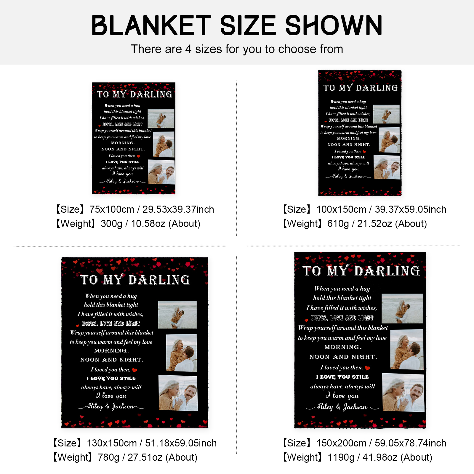 To My Daring Personalised Couple Blanket Engrave Photo Sweet Gift For Her-Jessemade AU