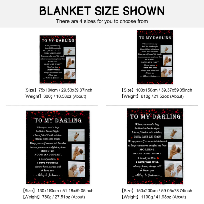 To My Daring Personalised Couple Blanket Engrave Photo Sweet Gift For Her-Jessemade AU