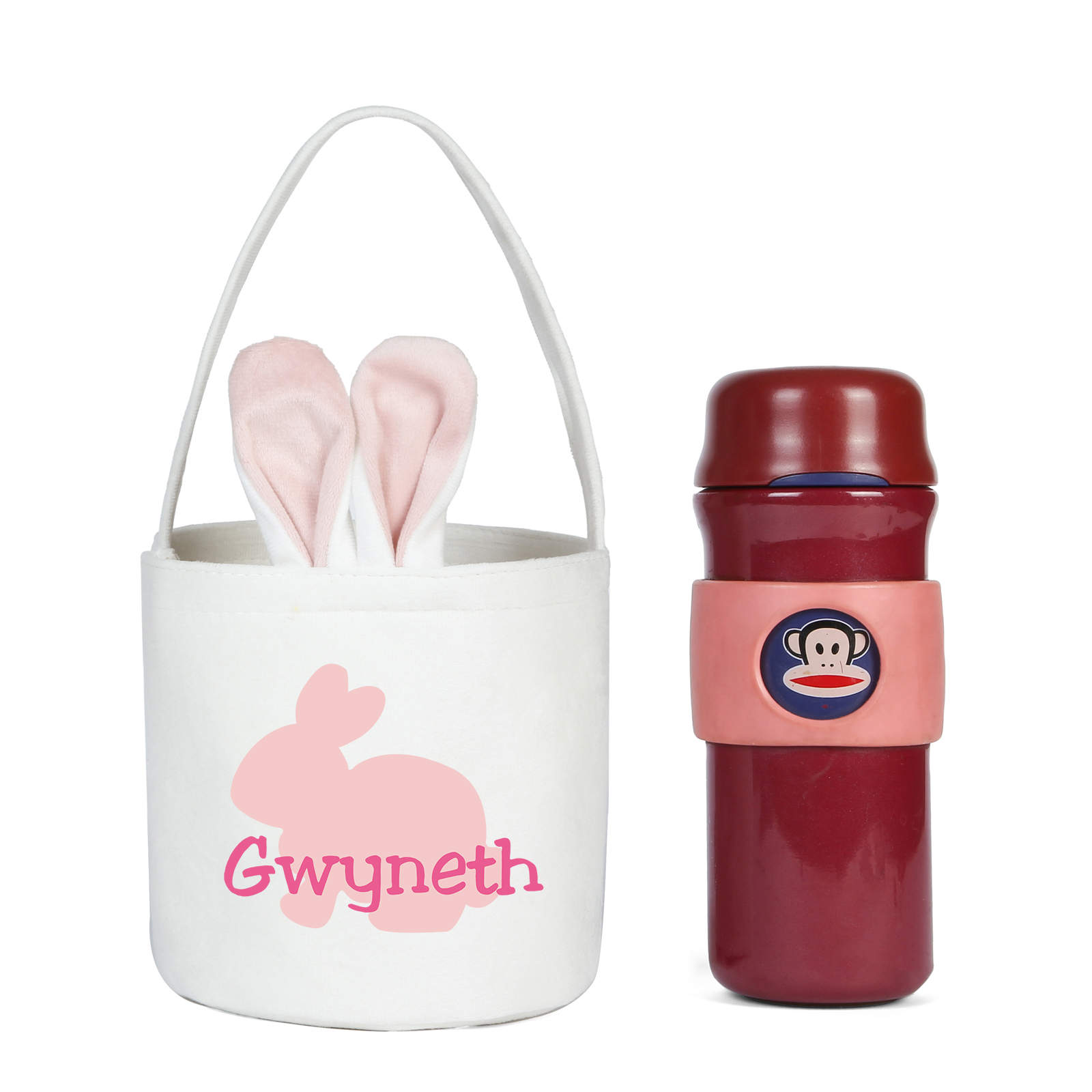 Personalised Bunny Tote Bag Customised with Name Bunny Basket Bucket Bag Easter Gifts-Jessemade AU