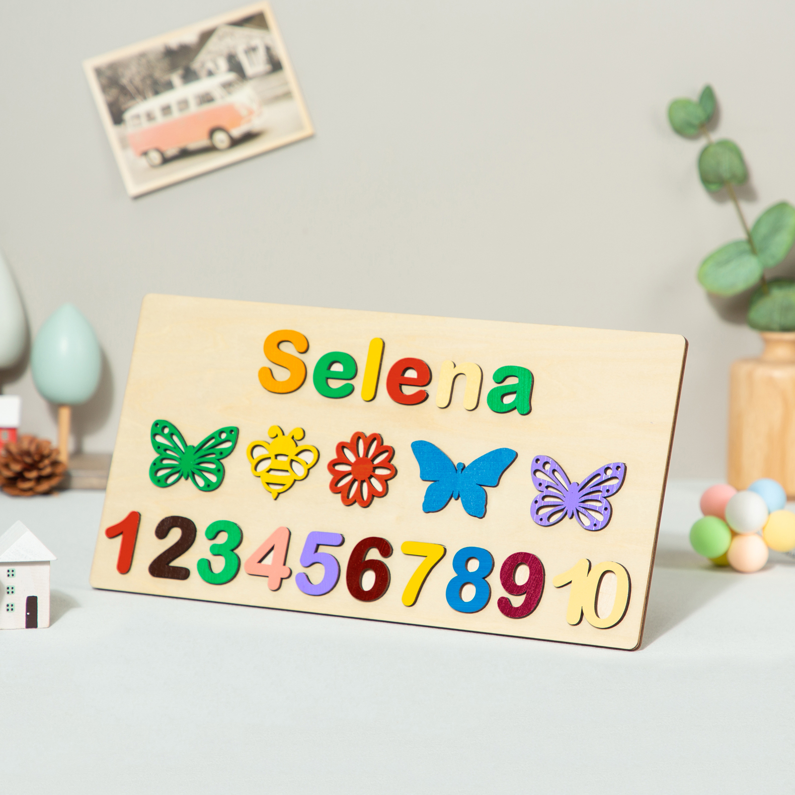Personalised Kid's Wooden Name Alphabet Puzzle Toy for Toddlers Early Learning Child Toy-Jessemade AU