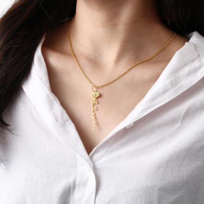 Personalised Birth Flower Name Necklace Classic Name Necklace for Her-Jessemade AU