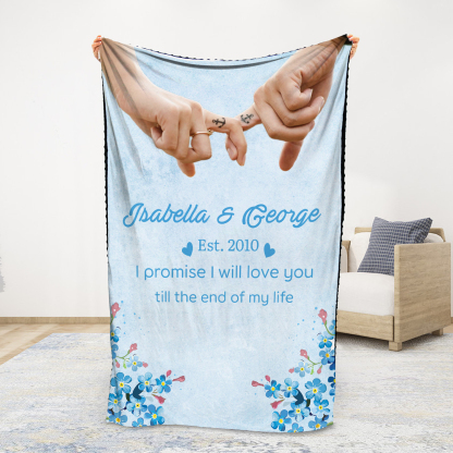 Personalised Couple Blanket Finger Gesture Promise Blanket-Jessemade AU