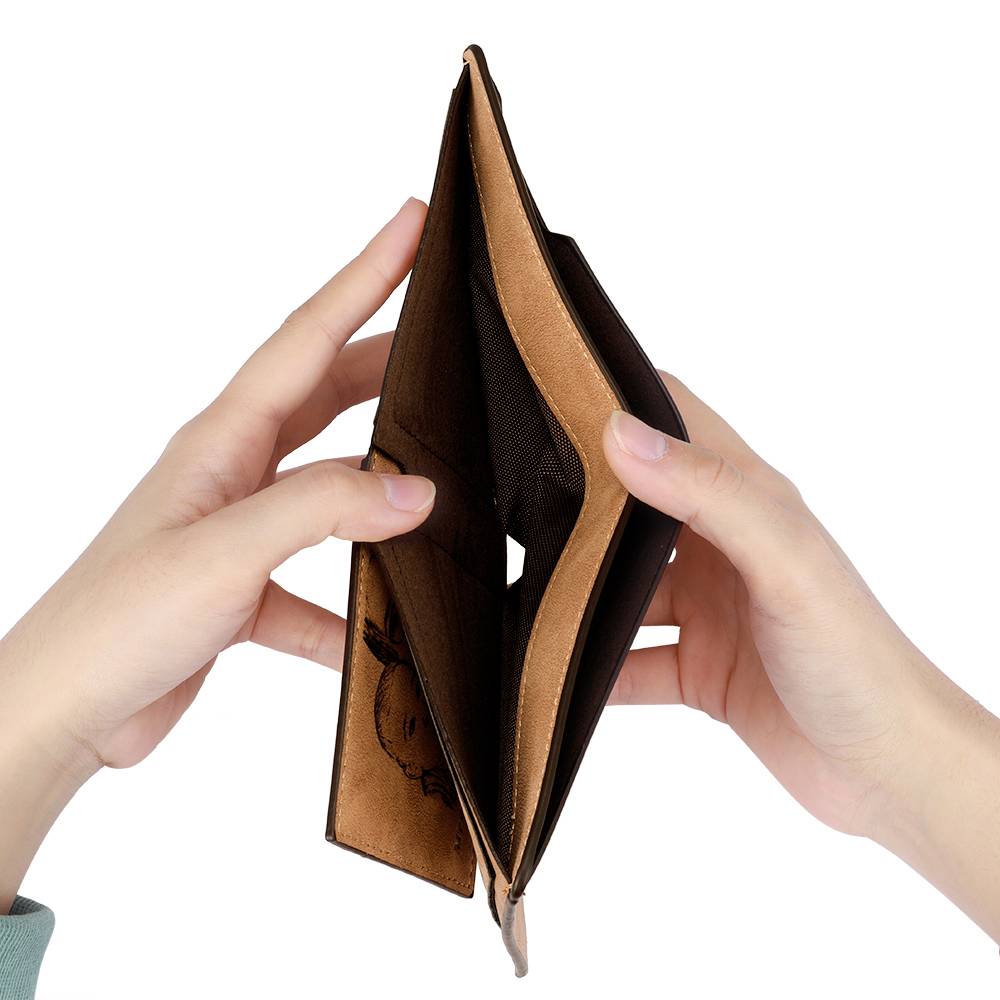 5 Names - Personalised Men Leather Wallet Custom Photo & Text & Name Folding Wallet Fist Bump Wallet Gift for Dad-Jessemade AU