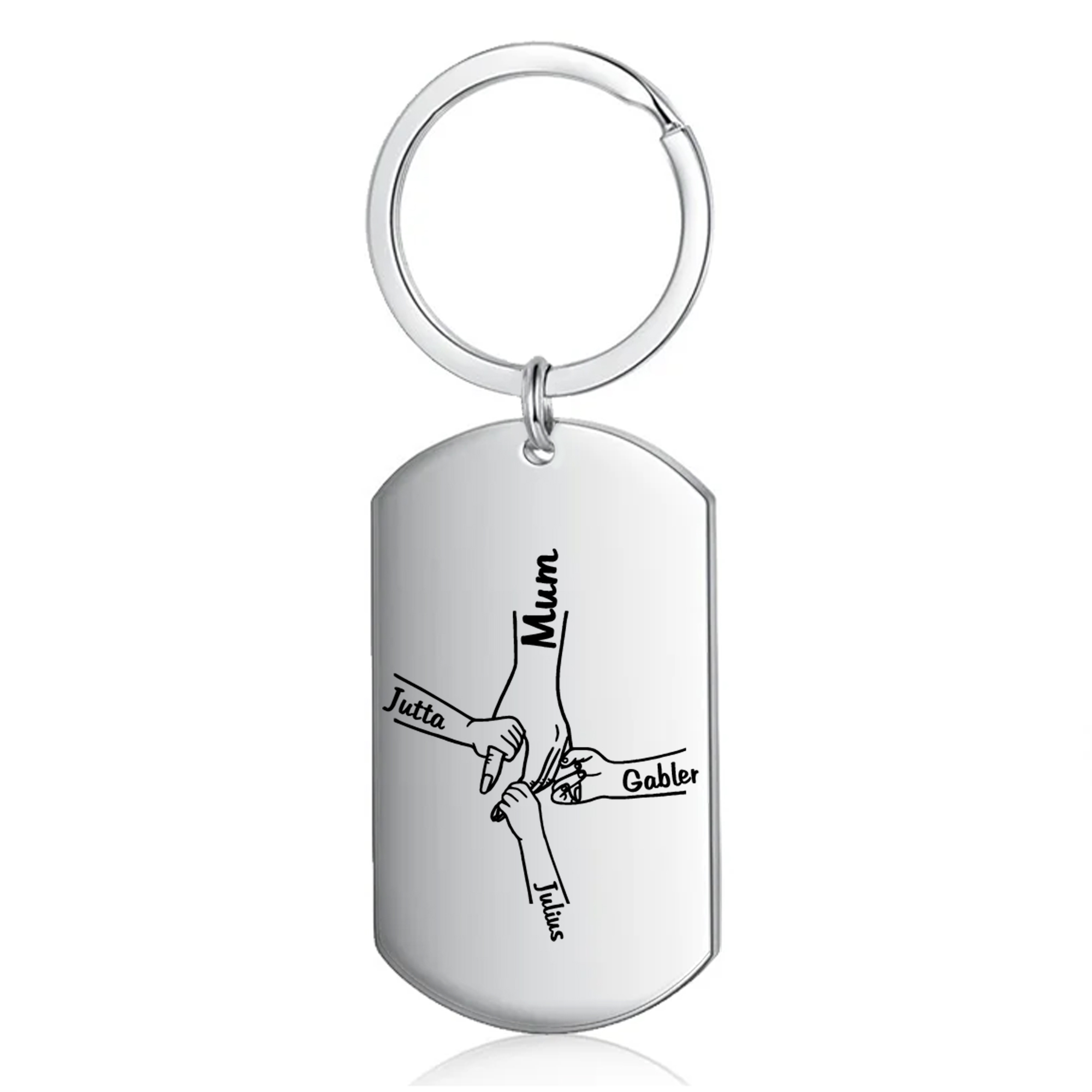 4 Names - Personalised Name Keychain Holding Hands Keychain Mother's Day Gifts For Grandma/Mother-Jessemade AU