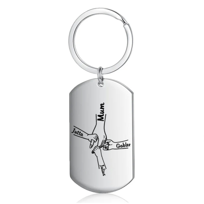 4 Names - Personalised Name Keychain Holding Hands Keychain Mother's Day Gifts For Grandma/Mother-Jessemade AU