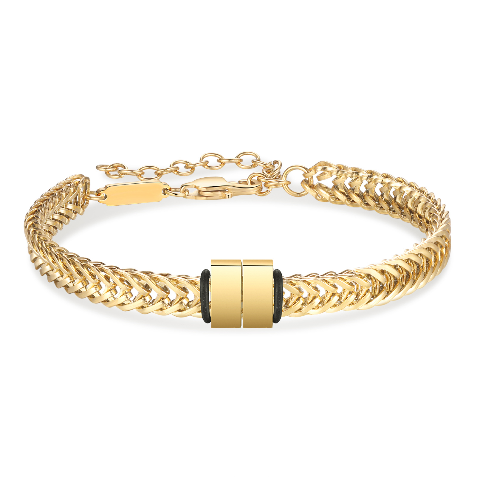 Personalised Men's Beaded Bracelet Custom 3 Names Adjustable Bracelets Stainless Steel Gifts for Him-Jessemade AU