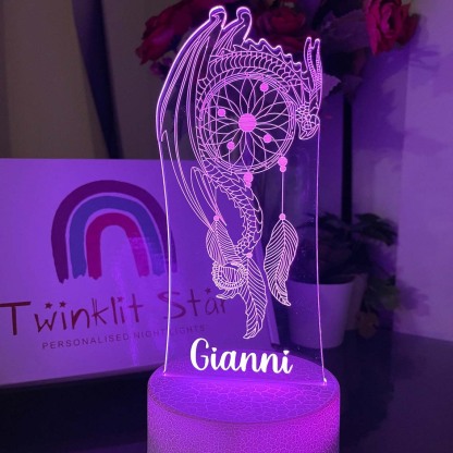 Personalised Dream Catcher Night Light Custom Name Gifts For Kids-Jessemade AU