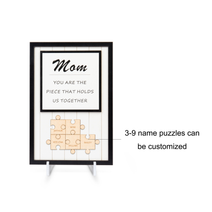 Mom Puzzle Sign Personalised 5 Names Wooden Sign Family Gifts-Mom You Are the Piece that Holds Us Together-Jessemade AU