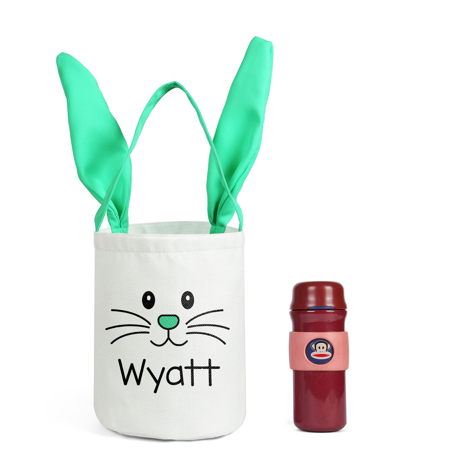 Easter Bunny Tote Bag Personalised Name Bucket Bag Bunny Basket Gifts For Kids-Jessemade AU