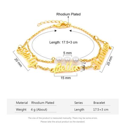 Personalised Bracelet Custom 3 Names Bracelet Gift For Her-Jessemade AU