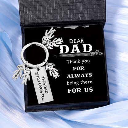5 Names-Personalised 5 Children's Name Keychain-To My Dad-Gift Box Gift Card Set-Jessemade AU