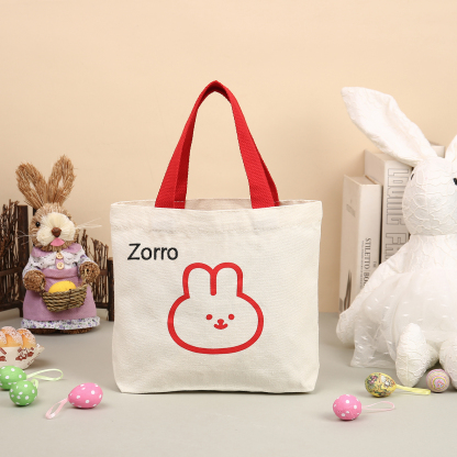 Personalised Bunny Tote Bag Customised with Name Bunny Handbag Easter Gifts-Jessemade AU