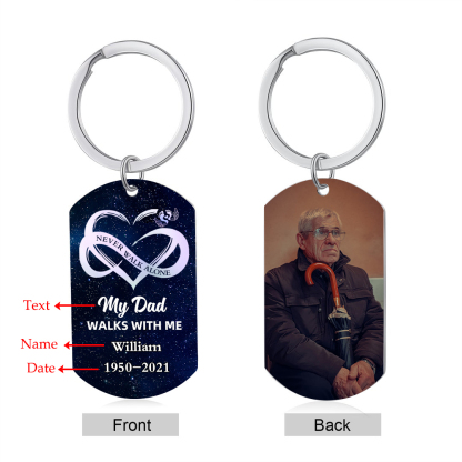 Memorial Photo Keychain Custom Name & Text & Date Keyring Infinite Love Personalised Gifts -  Never Walk Alone-Jessemade AU