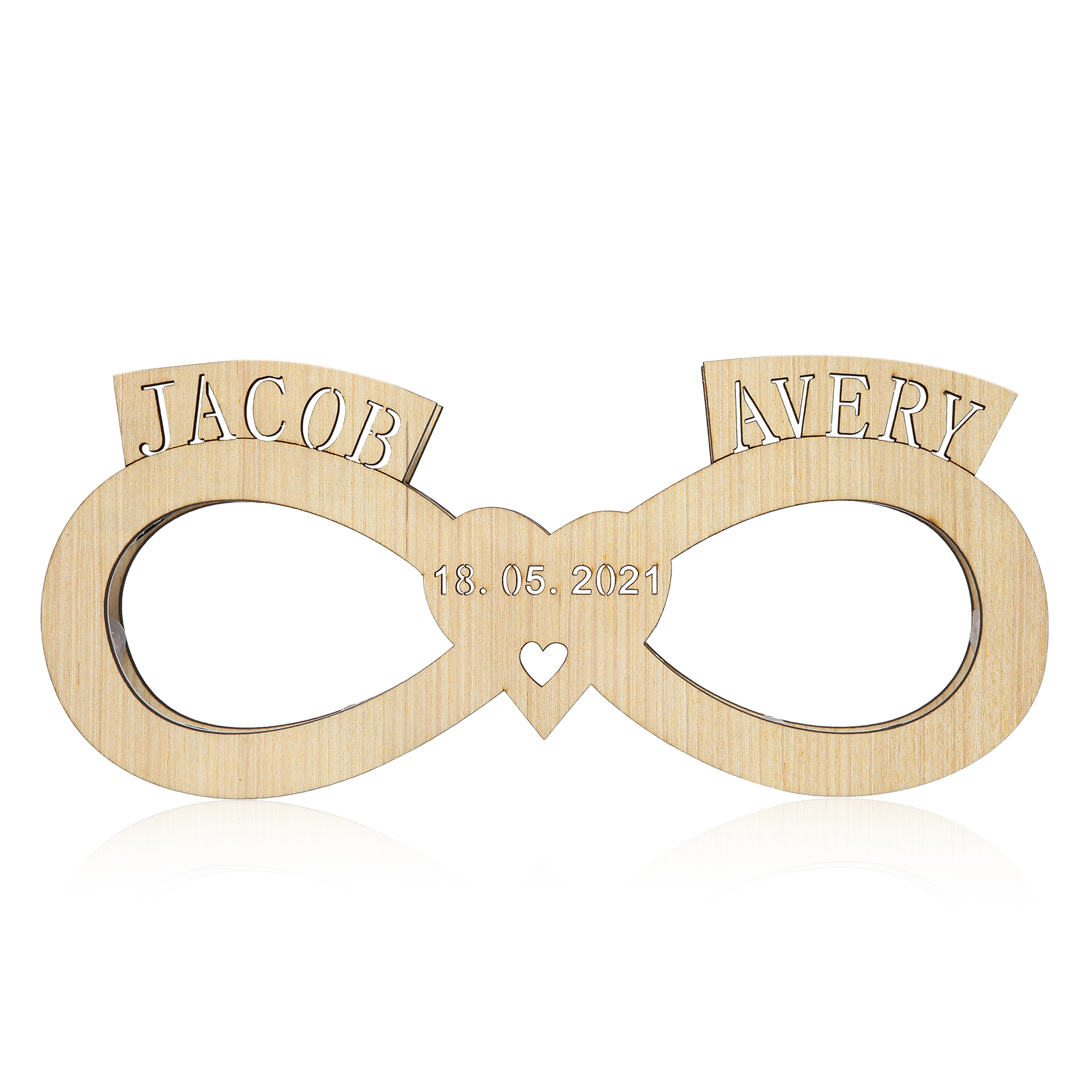 Custom Infinity Name Night Light Engraved Wood Lamp-Jessemade AU