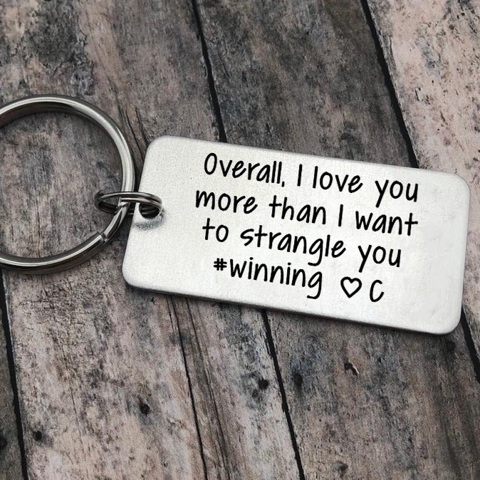 Personalised Letter Keychain Funny Keychain Stainless Steel Valentine's Day Gifts for Couples-Jessemade AU