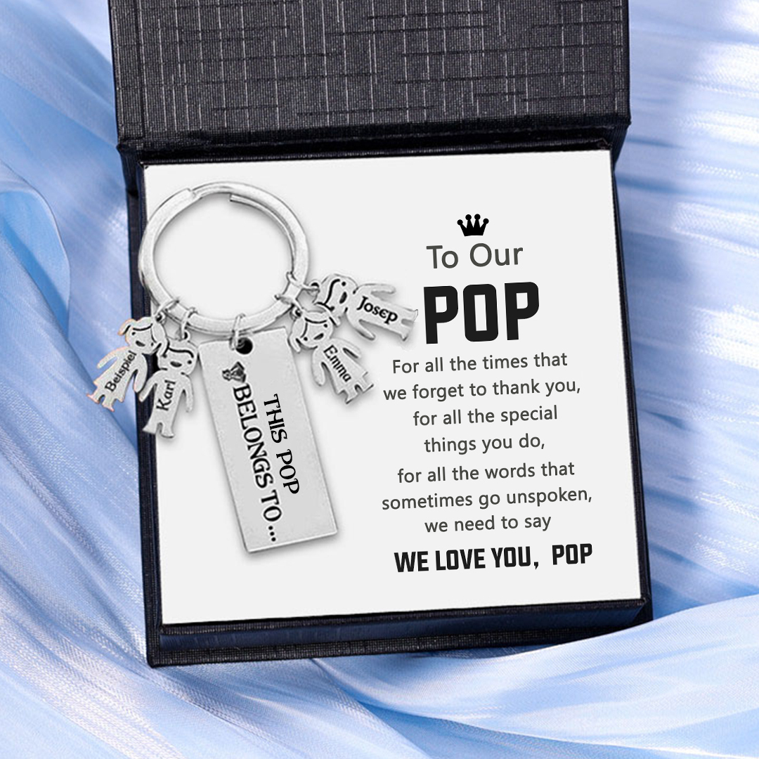 4 Names-Personalised 4 Children's Name Keychain-To My Dad-Gift Box Gift Card Set-Jessemade AU