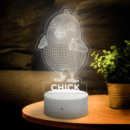 Personalised 3D Cartoon Chicken Home Decoration Lamp With Custom Name Night Light Kid's Bedroom Decor Children's LED Light-Jessemade AU