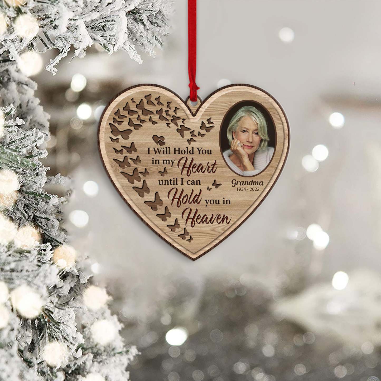 I Will Hold You In My Heart Memorial Ornament Personalised Photo Ornament-Jessemade AU