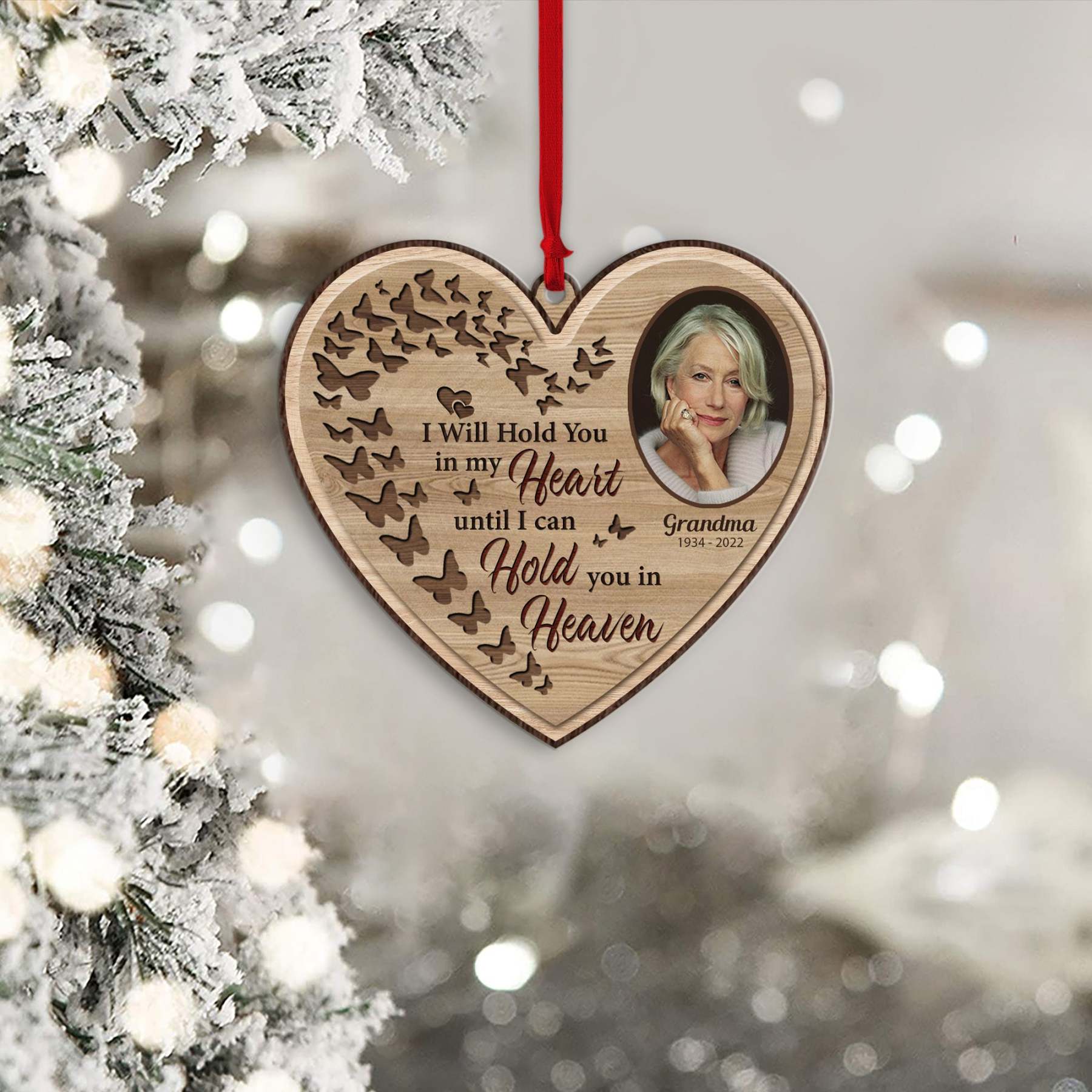 I Will Hold You In My Heart Memorial Ornament Personalised Photo Ornament-Jessemade AU
