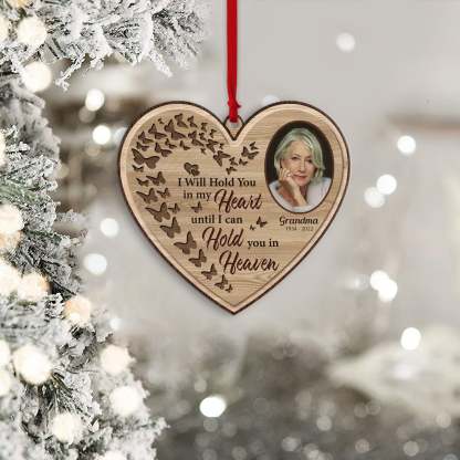 I Will Hold You In My Heart Memorial Ornament Personalised Photo Ornament-Jessemade AU