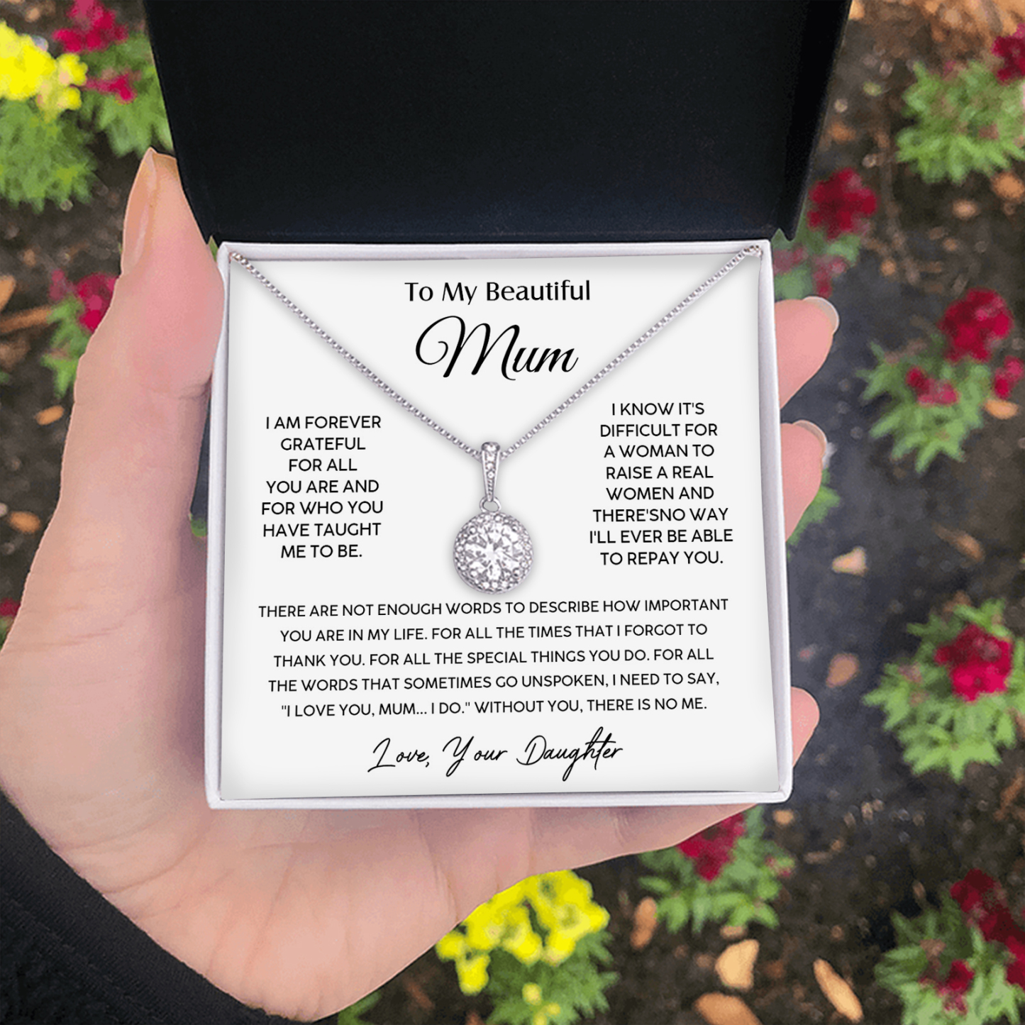 To My Beautiful Mum Necklace Mother's Day Gift Set - I Am Forever Grateful For All You Are And For Who You Have Taught Me Το Be-Jessemade AU