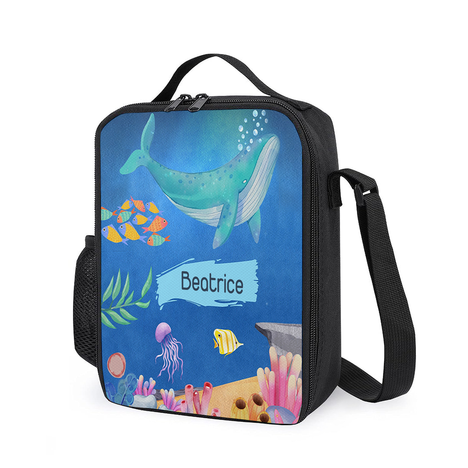 Custom Name Lunch Bag Personalised Underwater World Lunch Box Gifts for Kids-Jessemade AU