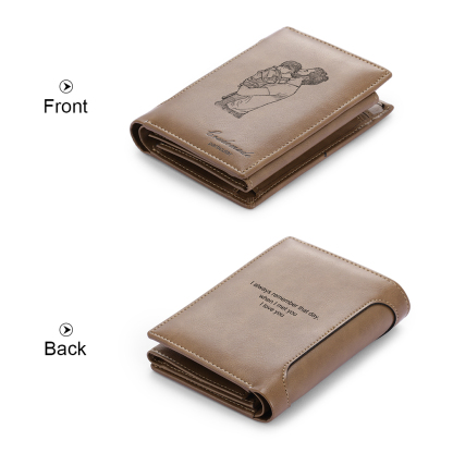 Men's Photo Custom Wallet Brown Personalised Gifts-Jessemade AU