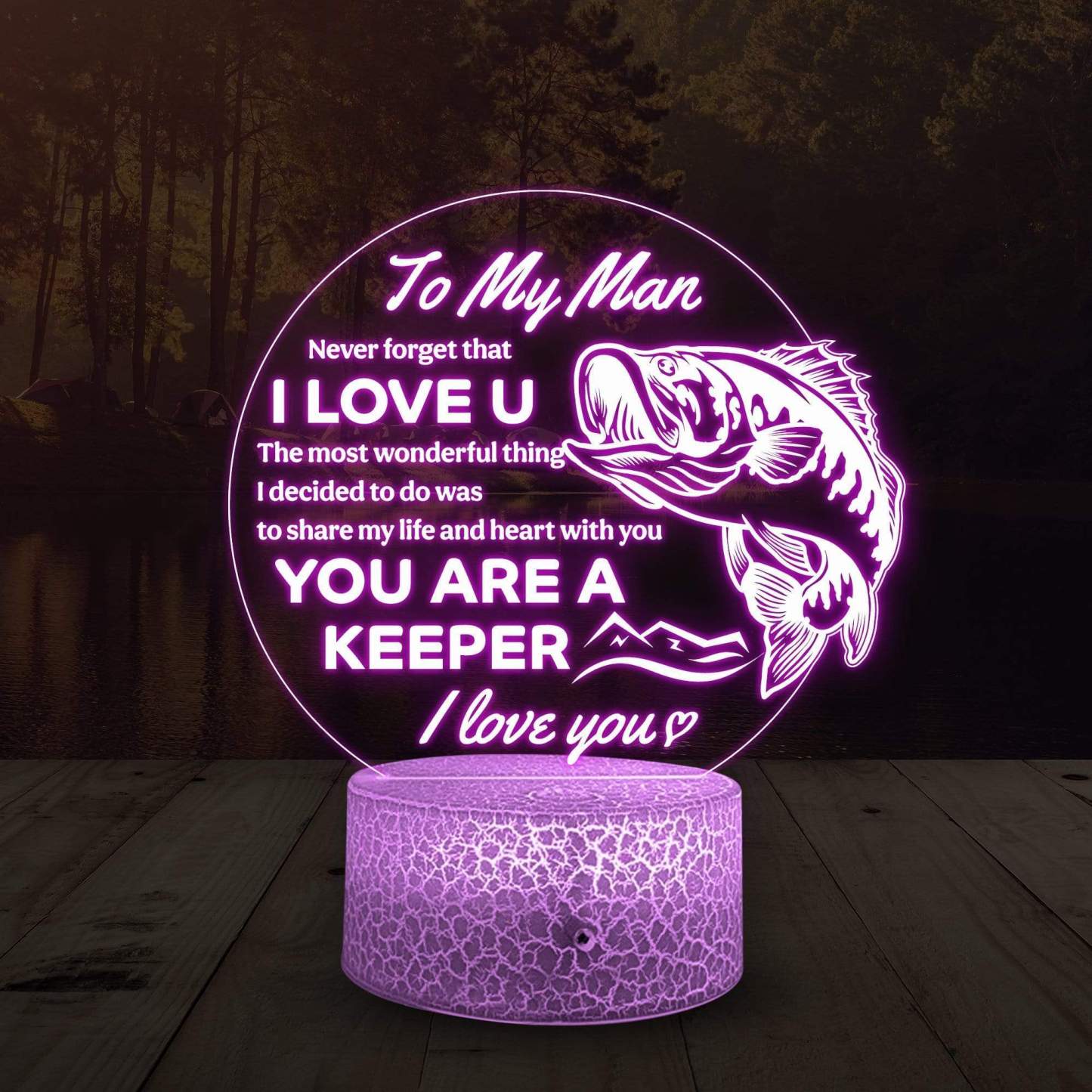 Never Forget That I Love You, 7 Colours Night Light Gifts For Husband-Jessemade AU