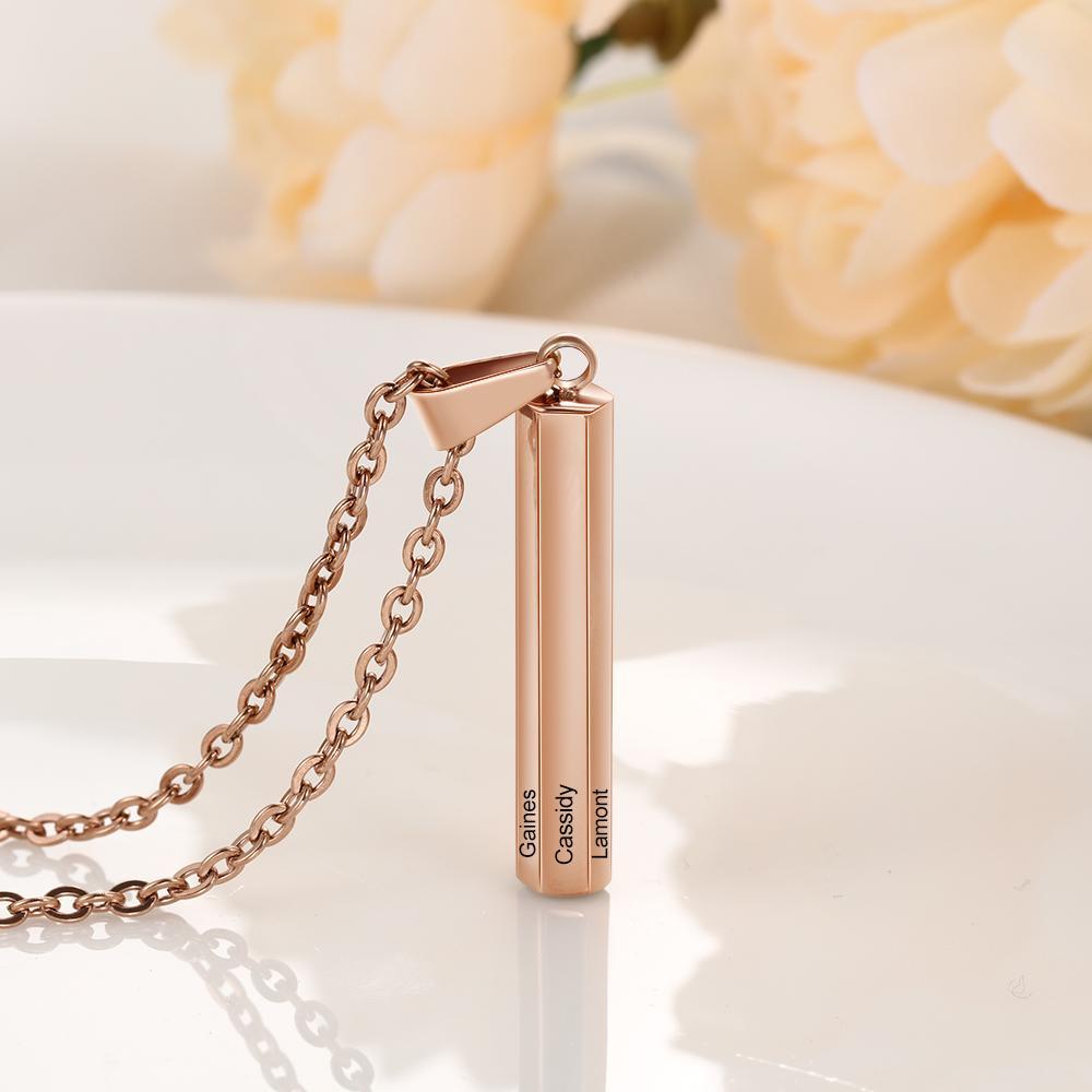 Personalised 6 Names Bar Necklace-Jessemade AU