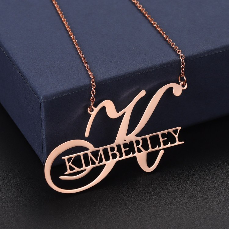 Personalised Letter Necklace Custom 1 Name Necklace Gift For Women-Jessemade AU