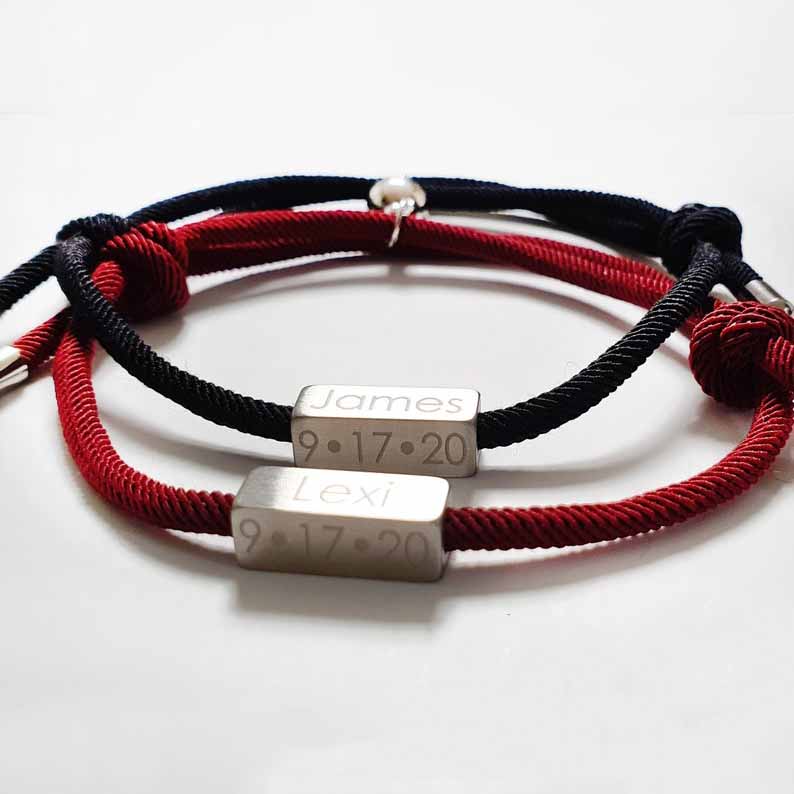 Magnetic Bracelet Personalised Name Matching Bracelet Set for Couple-Jessemade AU