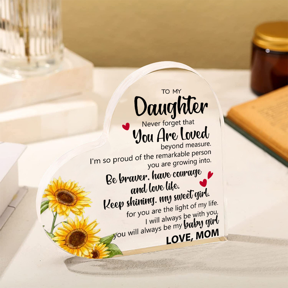 To My Daughter Acrylic Heart Keepsake Heart Ornament - You Will Always Be My Baby Girl-Jessemade AU