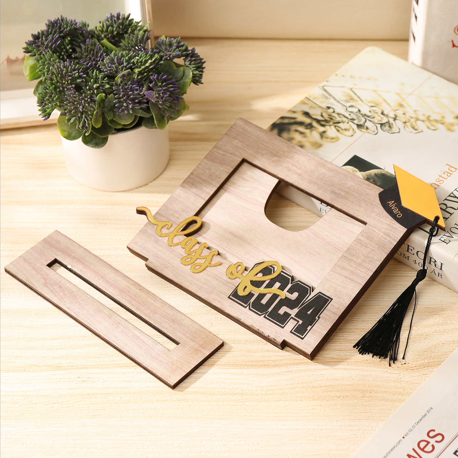 Class of 2024 Personalised Graduation Photo Frame Custom Name & Photo Wooden Frame Creative Gifts-Jessemade AU