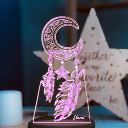 Personalised Dream Catcher Night Light Custom Name Gifts For Kids-Jessemade AU