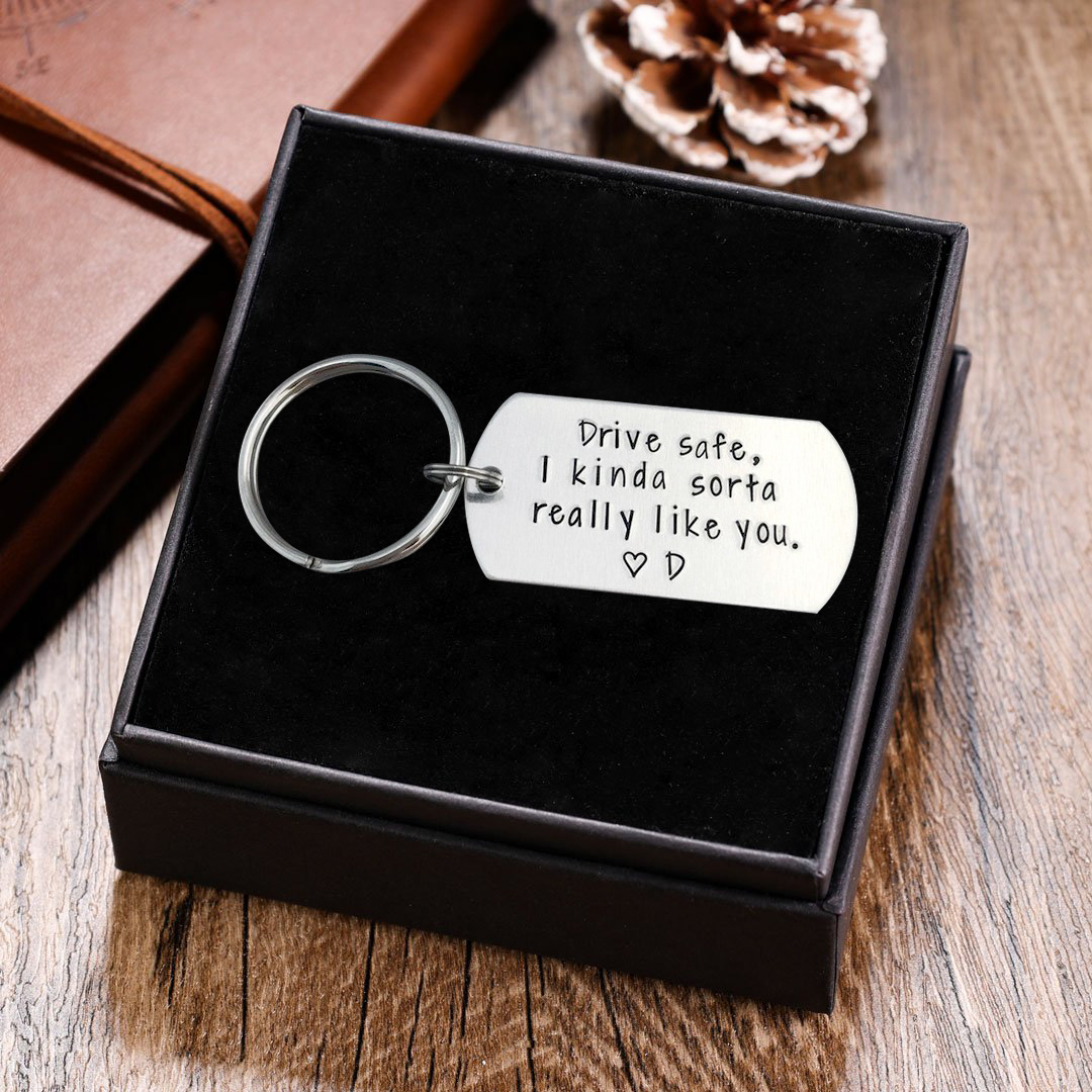 Valentines Day Gifts, Driver safe, I kinda sorta really like you,  Personalised Keychain For  Him or Her-Jessemade AU