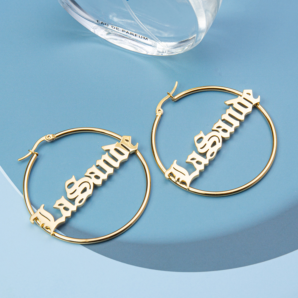 Personalised Circle Name Earring Gift for Her-Jessemade AU