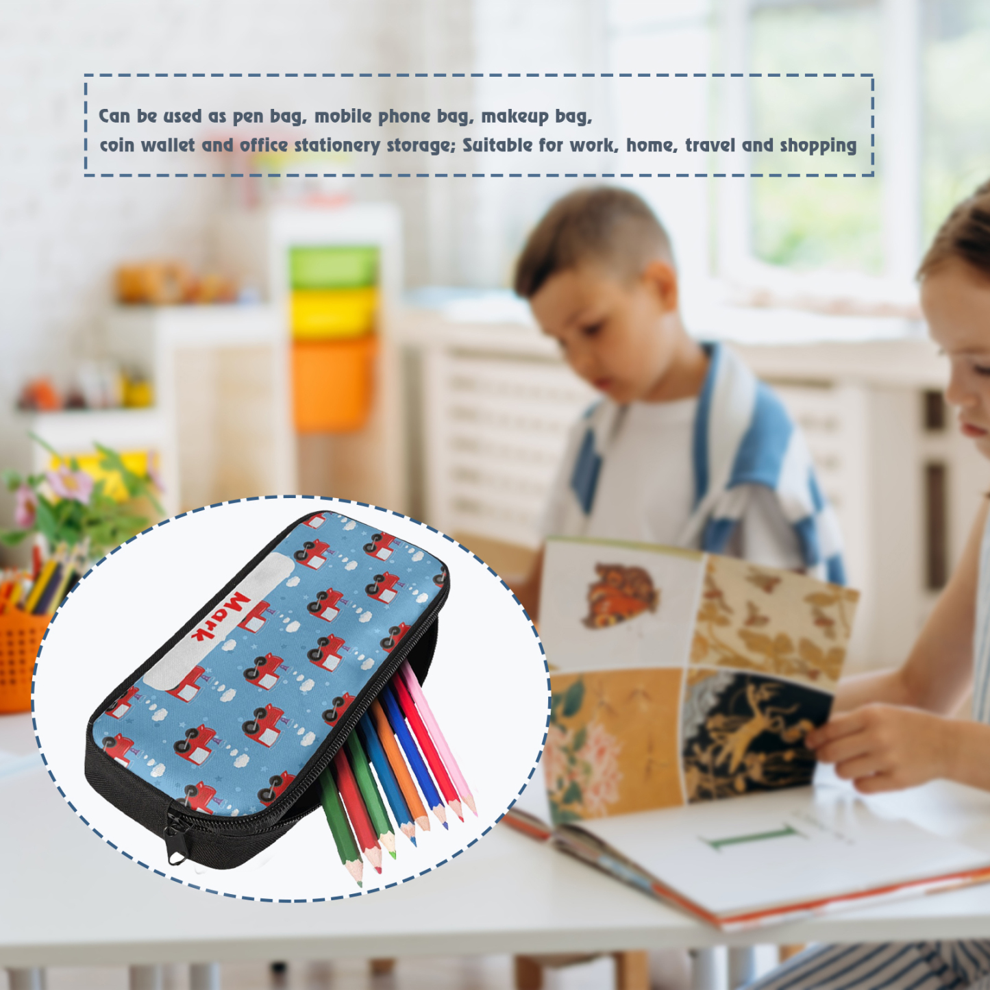 Custom Name Pen Case Personalised  Small Cars Pen Bag Back to School Gifts for Students-Jessemade AU