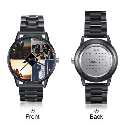 Personalised Photo Watch Custom 4 Photos Mechanical Watch Date Keepsake Gifts for Him-Jessemade AU