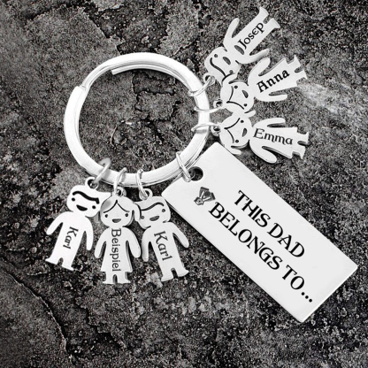 6 Names Personalised 6 Children's Name Keychain This Dad Belongs To Keyring-Jessemade AU