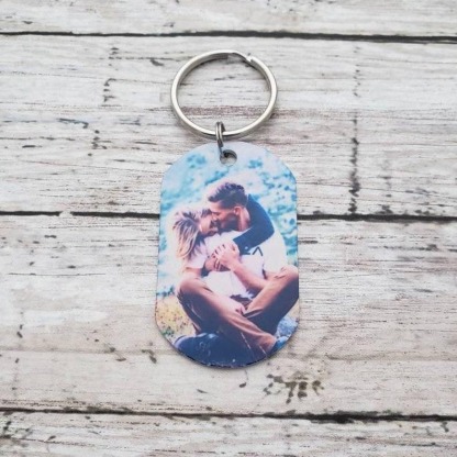 Personalised Photo Keychain with Name "Drive Safe I Need You Here with Me" for Couple-Jessemade AU