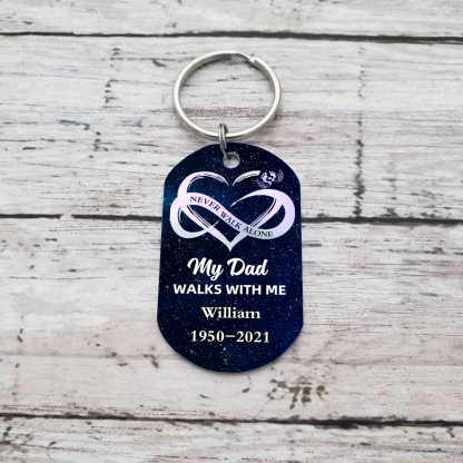 Memorial Photo Keychain Custom Name & Text & Date Keyring Infinite Love Personalised Gifts -  Never Walk Alone-Jessemade AU