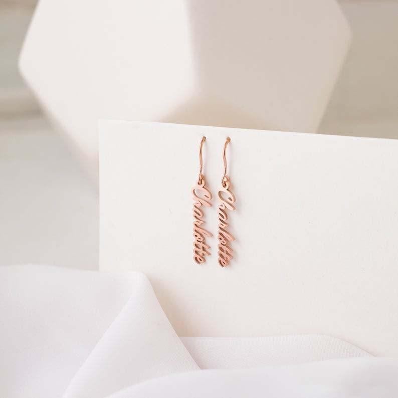 Personalised Name Drop Earrings Gifts for Her-Jessemade AU