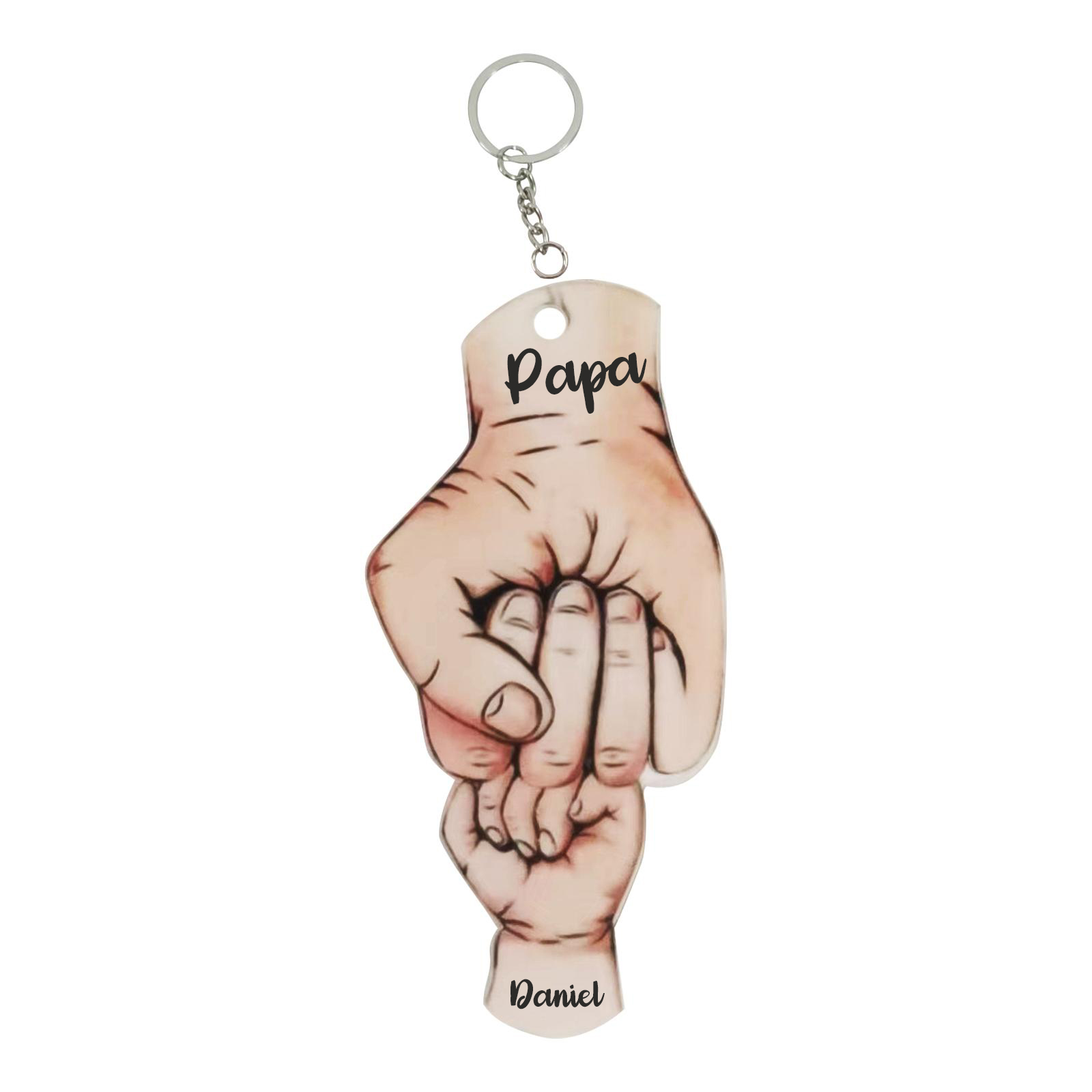 Personalised Fist Bump Keychain Engrave 2 Names Acrylic Keyring Father's Day Gifts-Jessemade AU