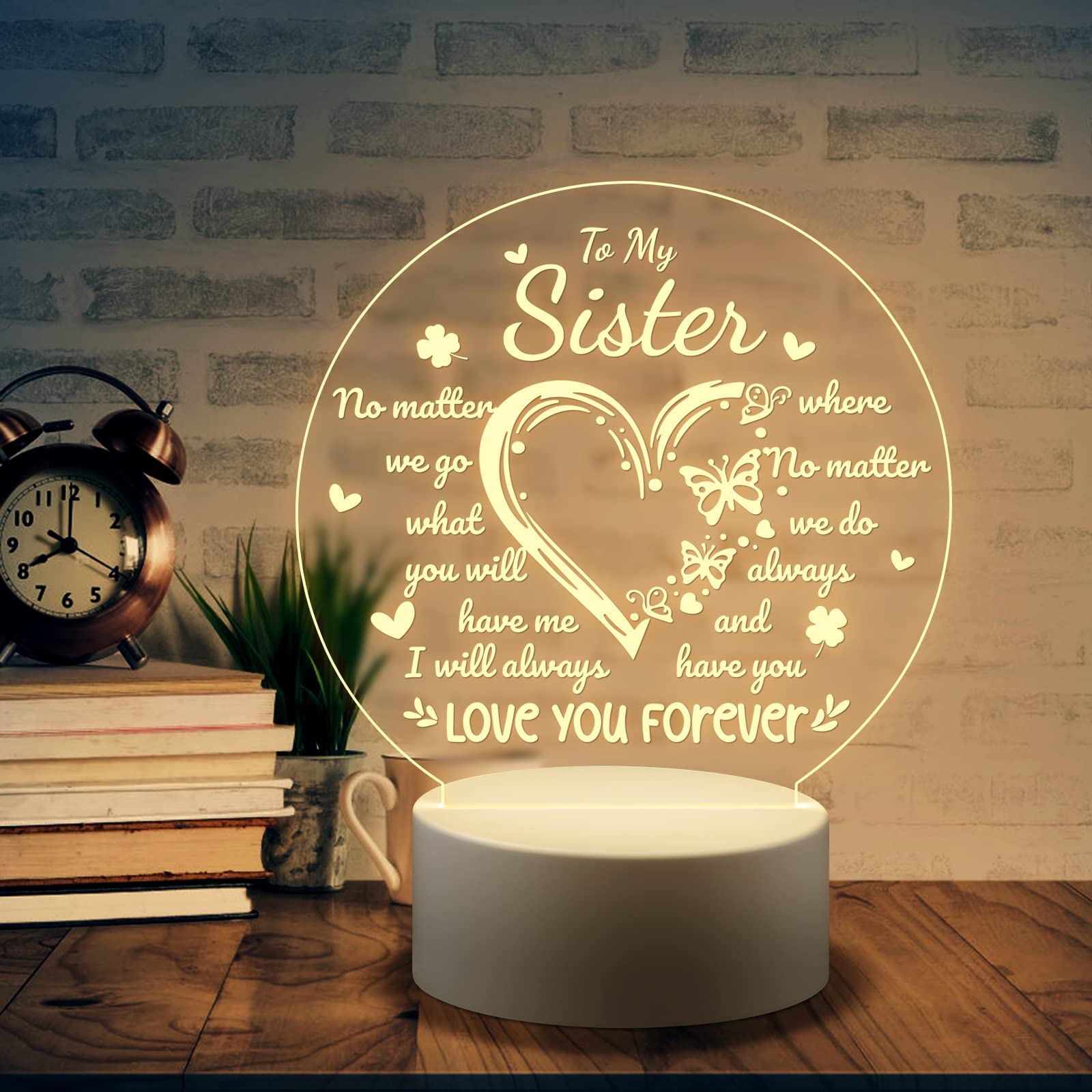 To My Sister - Love You Forever Night Light LED Lamp Bedroom Decoration For Sister-Jessemade AU