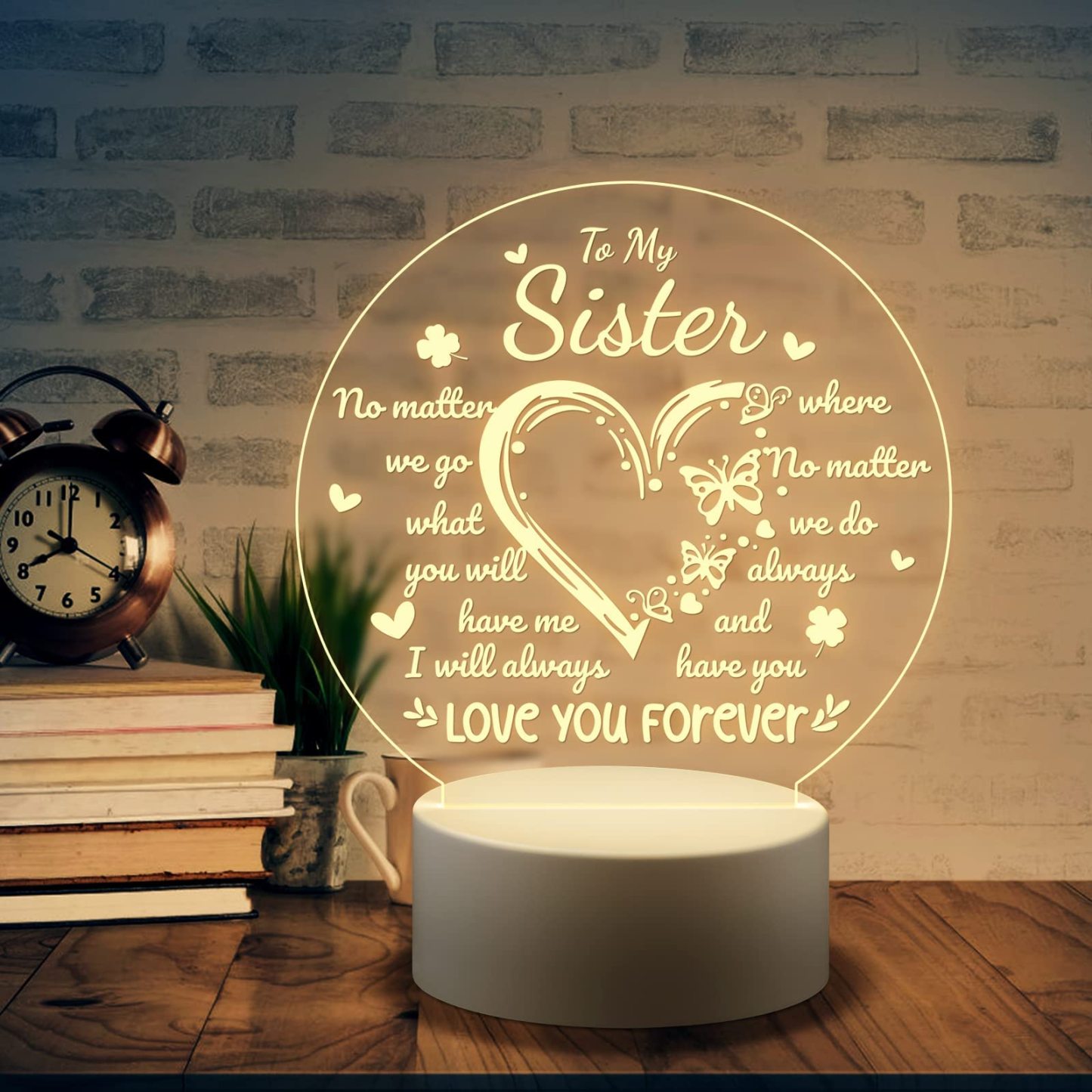 To My Sister - Love You Forever Night Light LED Lamp Bedroom Decoration For Sister-Jessemade AU