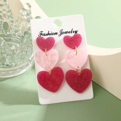 Women's Earrings Pink Heart Earrings Birthday Mother's Day Gifts for Her-Jessemade AU