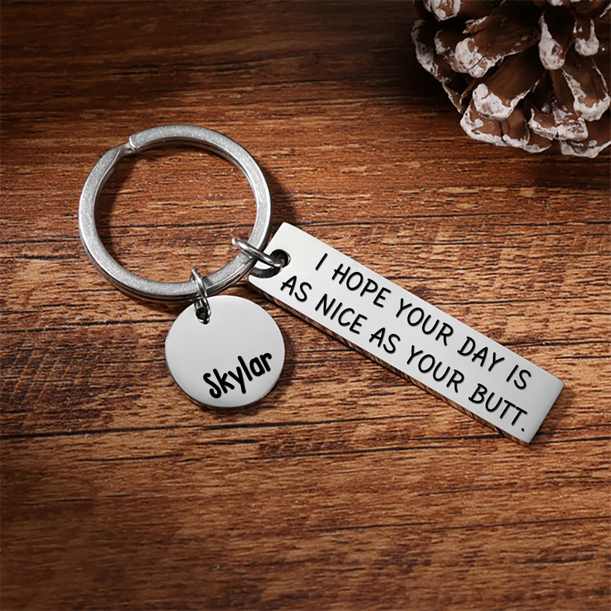 Personalised Name Keychain Funny Keychain Stainless Steel Creative Gift for Couples-Jessemade AU