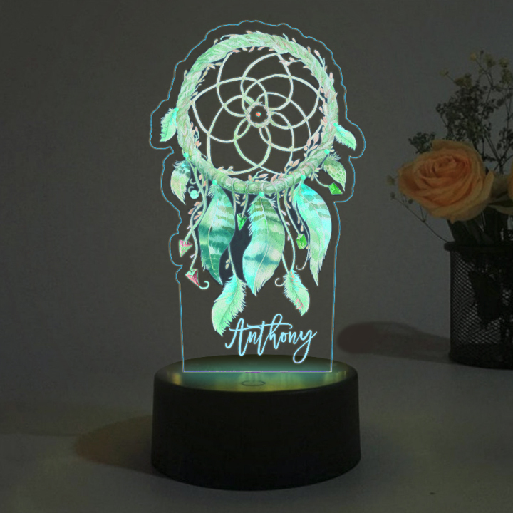 Personalised Dream Catcher Night Light Custom Name Gifts For Kids-Jessemade AU