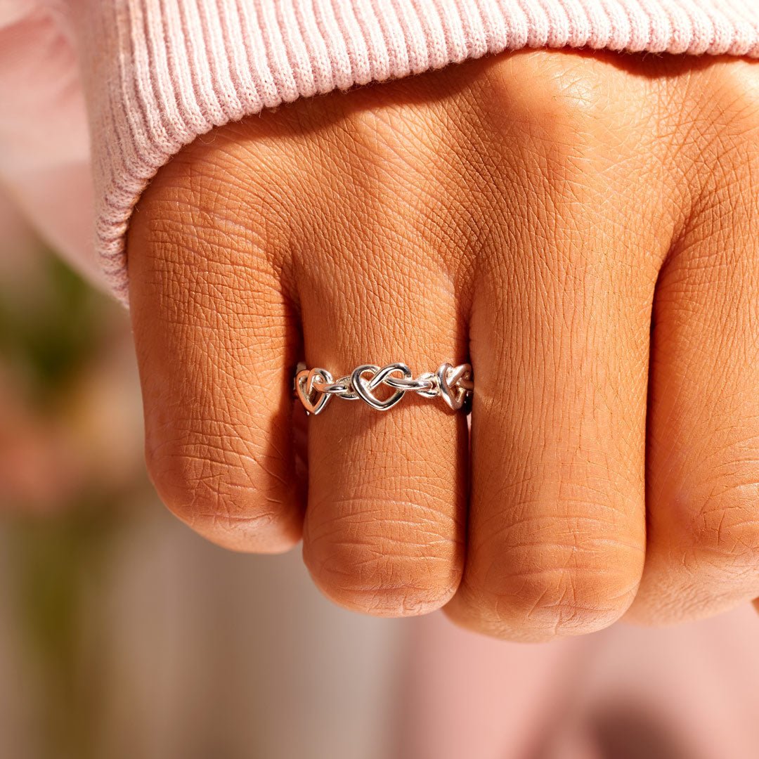 To my daughter, This ring stands for our family, Infinity Heart Knot Ring With Card, Gifts For Her-Jessemade AU